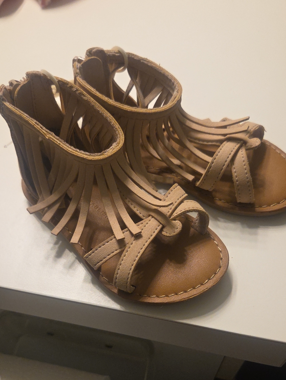 GAP Kids Tan Fringe Gladiator Sandals